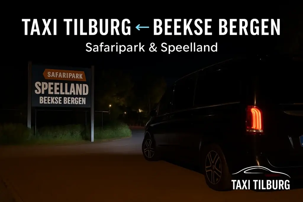 Taxi Tilburg ↔ Beekse Bergen – vervoer naar Safaripark en Speelland in Hilvarenbeek.